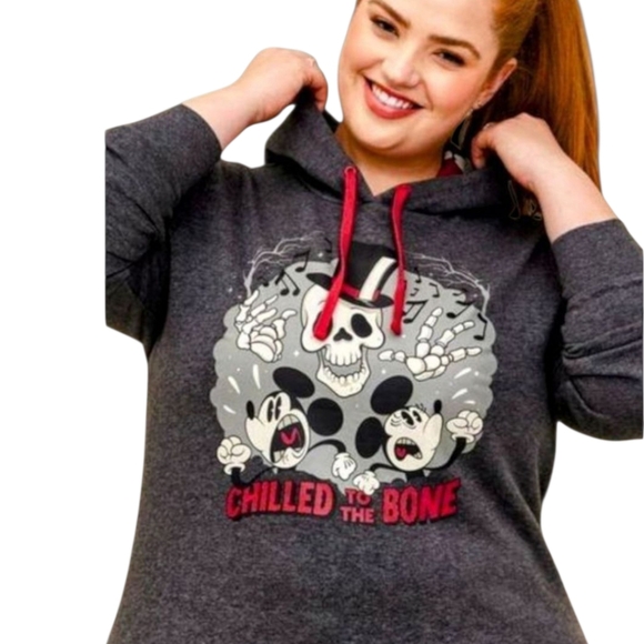 TORRID/DISNEY Plus Size Halloween Hoodie -Cozy Fleece Skulls/Mickey- Mul… - Picture 5 of 16